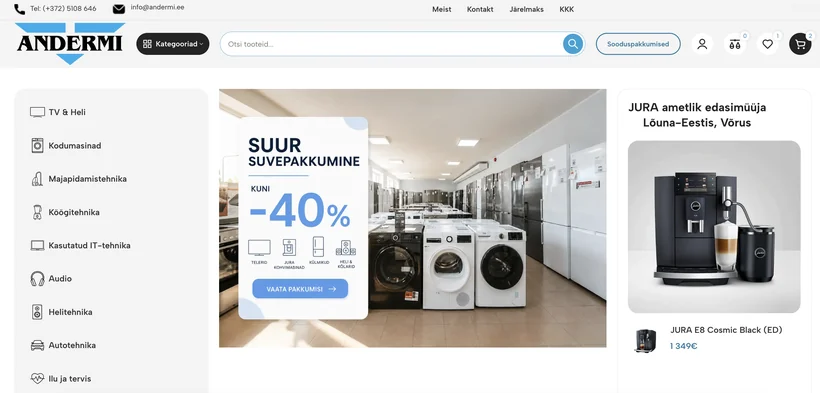 andermi.ee e-poe avaleht